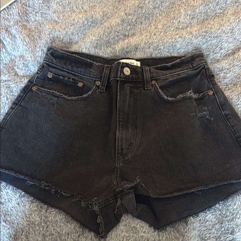Curve Love Abercrombie Women's Black Denim Shorts